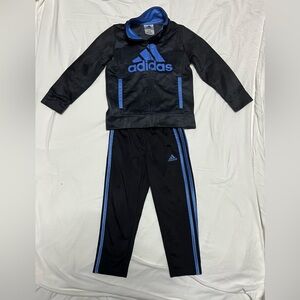 Toddler Adidas Black Tracksuit with‎ Blue Highlights size 4T